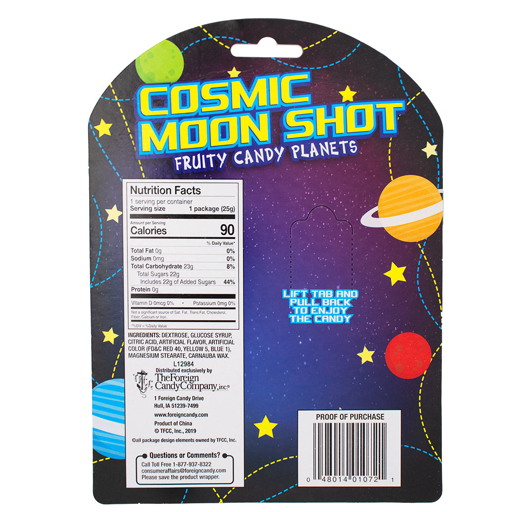 Moon Shot Fruity Candy Planets - 0.88oz   Nutrition Facts Ingredients