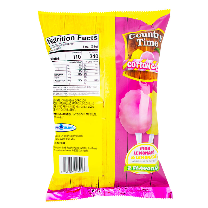 Country Time Cotton Candy - 3oz  Nutrition Facts Ingredients