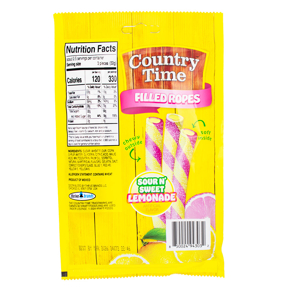 Country Time Filled Ropes - Sour N Sweet Lemonade 3oz – Candy Funhouse US