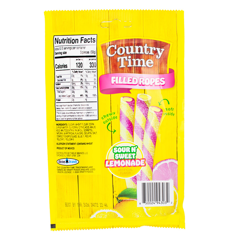 Country Time Filled Ropes- Sour N Sweet Lemonade 3ozNutrition Facts Ingredients