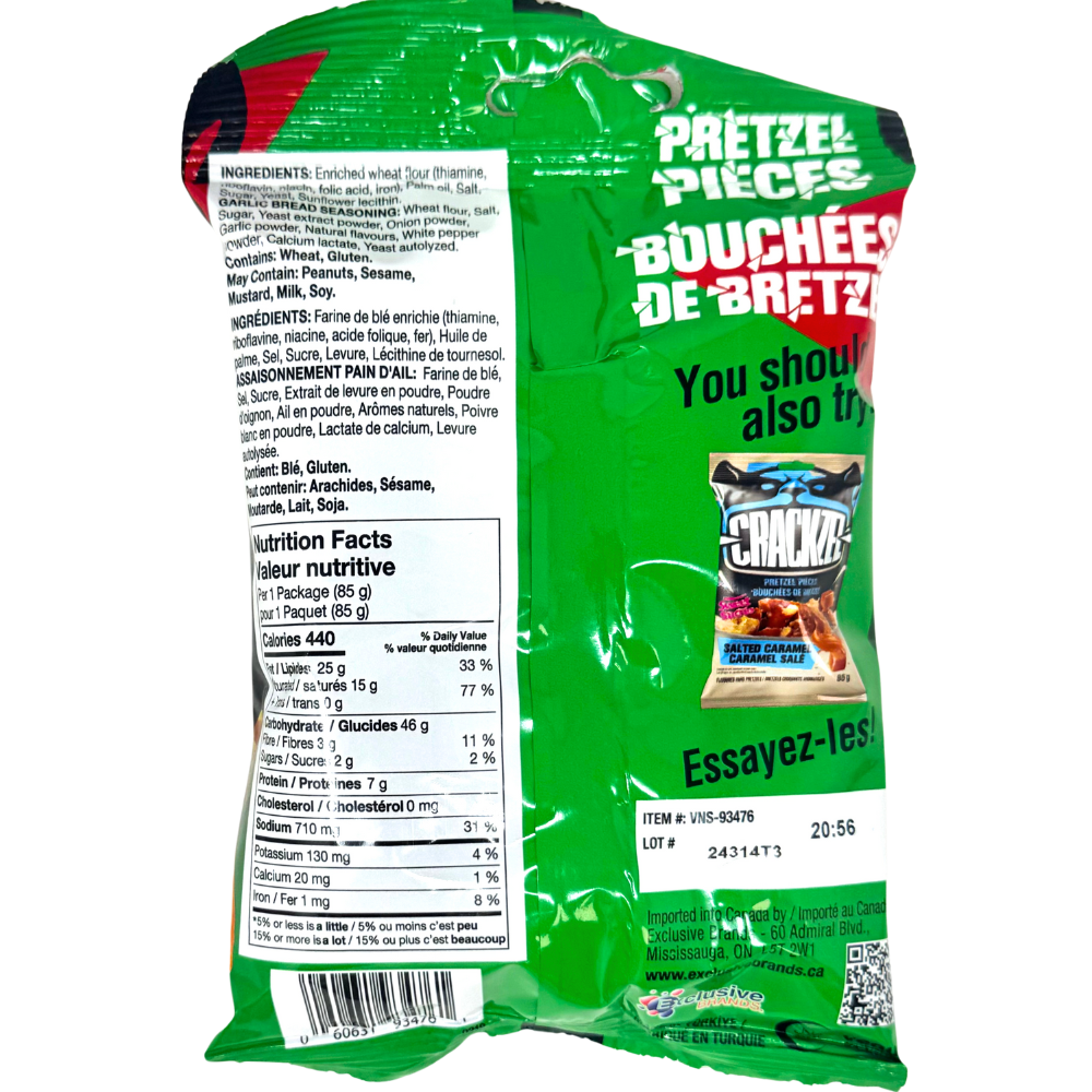Crackzel Garlic Bread Pretzel Pieces - 85g