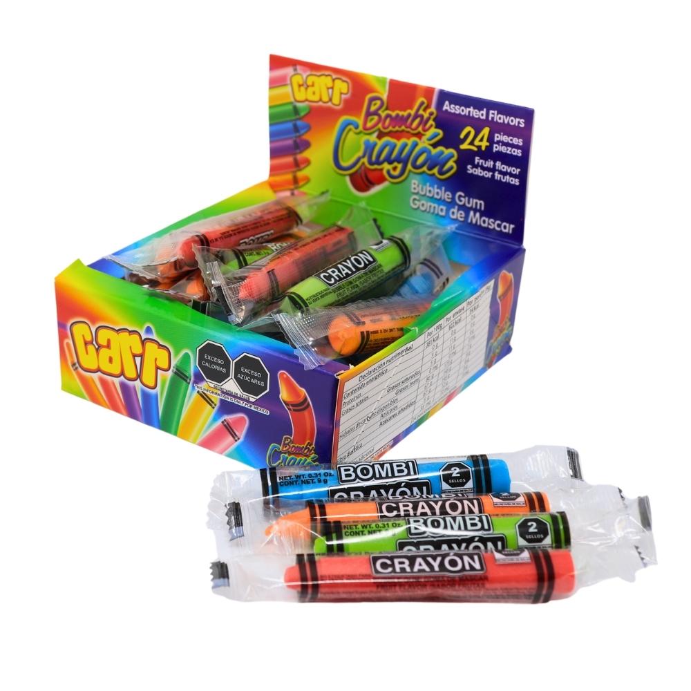  Bombi Crayon Mexican Chewing Gum 24 individually Sealed Packs  in box : Grocery & Gourmet Food