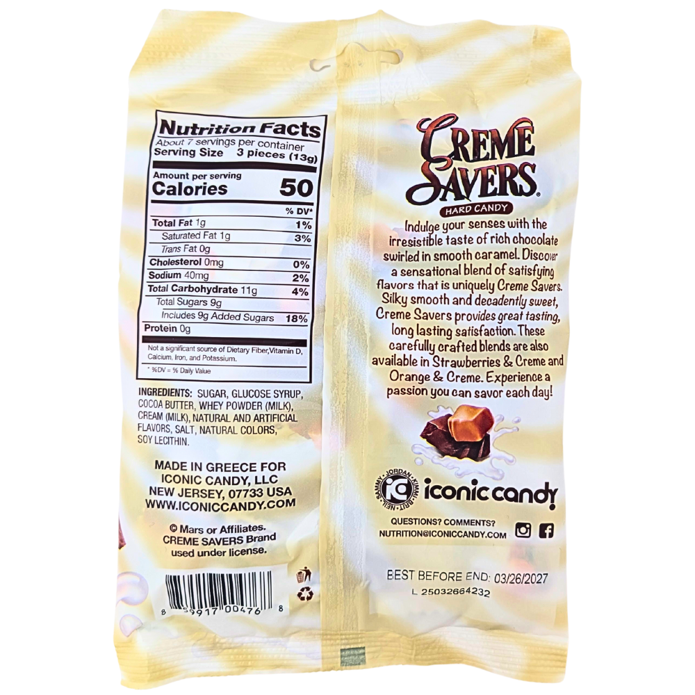Creme Savers Chocolate & Caramel - 3oz
