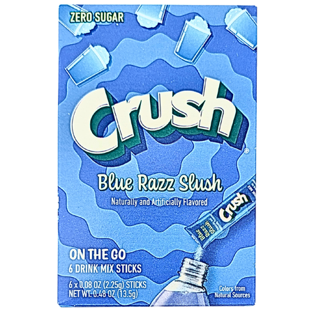 Crush Singles To Go Zero Sugar - Blue Razz Slush - 13.5g