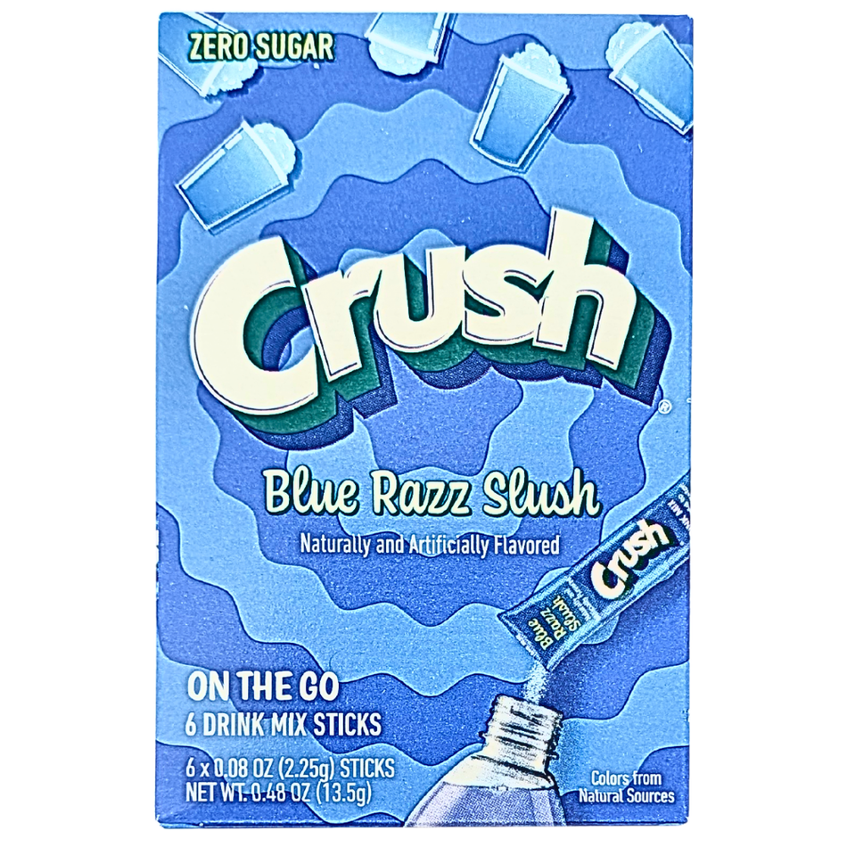 Crush Singles To Go Zero Sugar - Blue Razz Slush - 13.5g