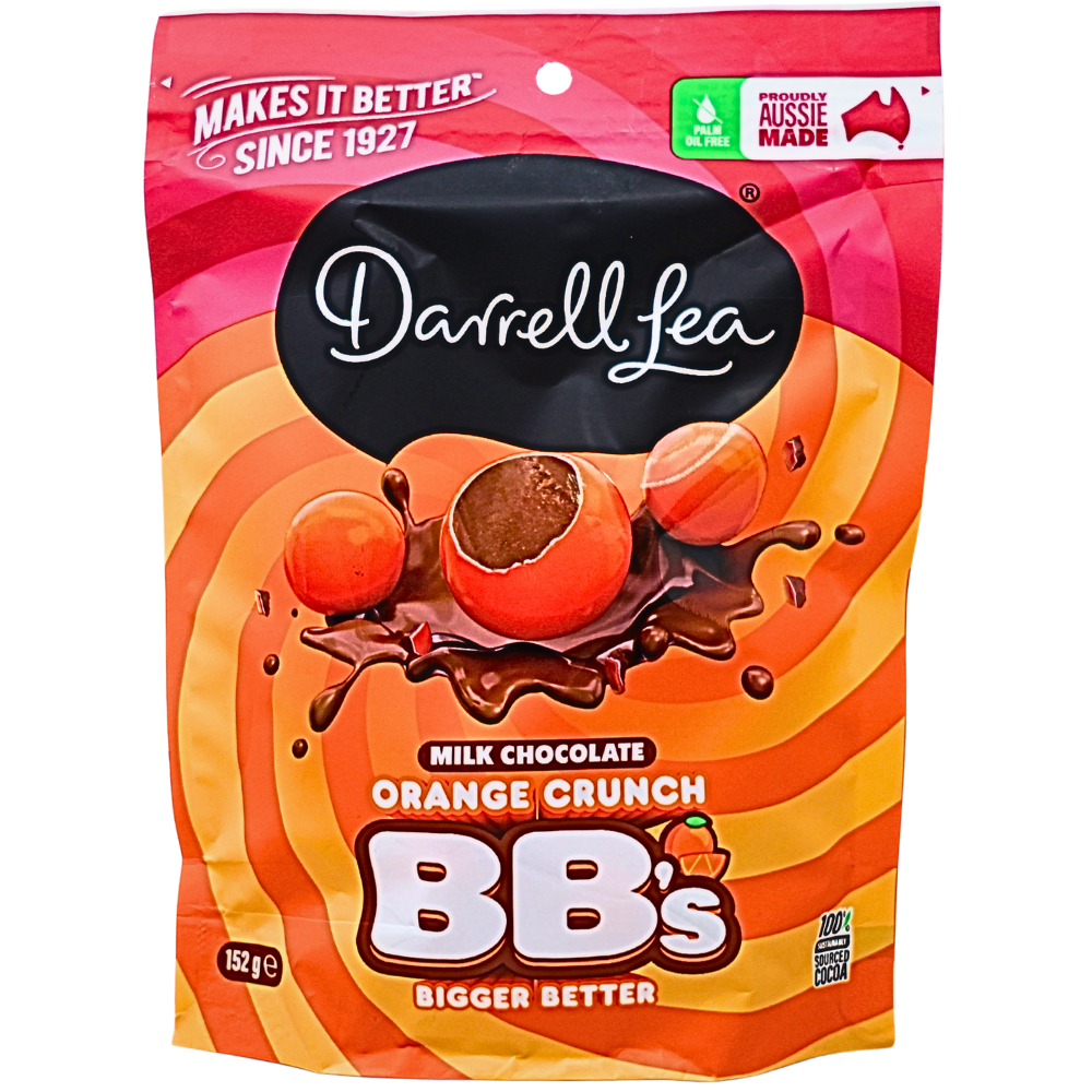 Darrell Lea Orange Crunch BB's Milk Chocolate (Aus) - 152g