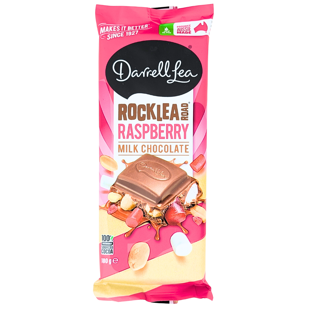 Darrell Lea Raspberry Rocklea Road Block (Australia) | Candy Funhouse US