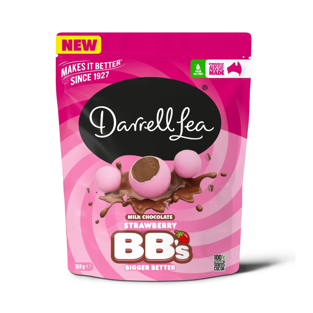 Darrell Lea Strawberry BB's Milk Chocolate (Australia) - 168g