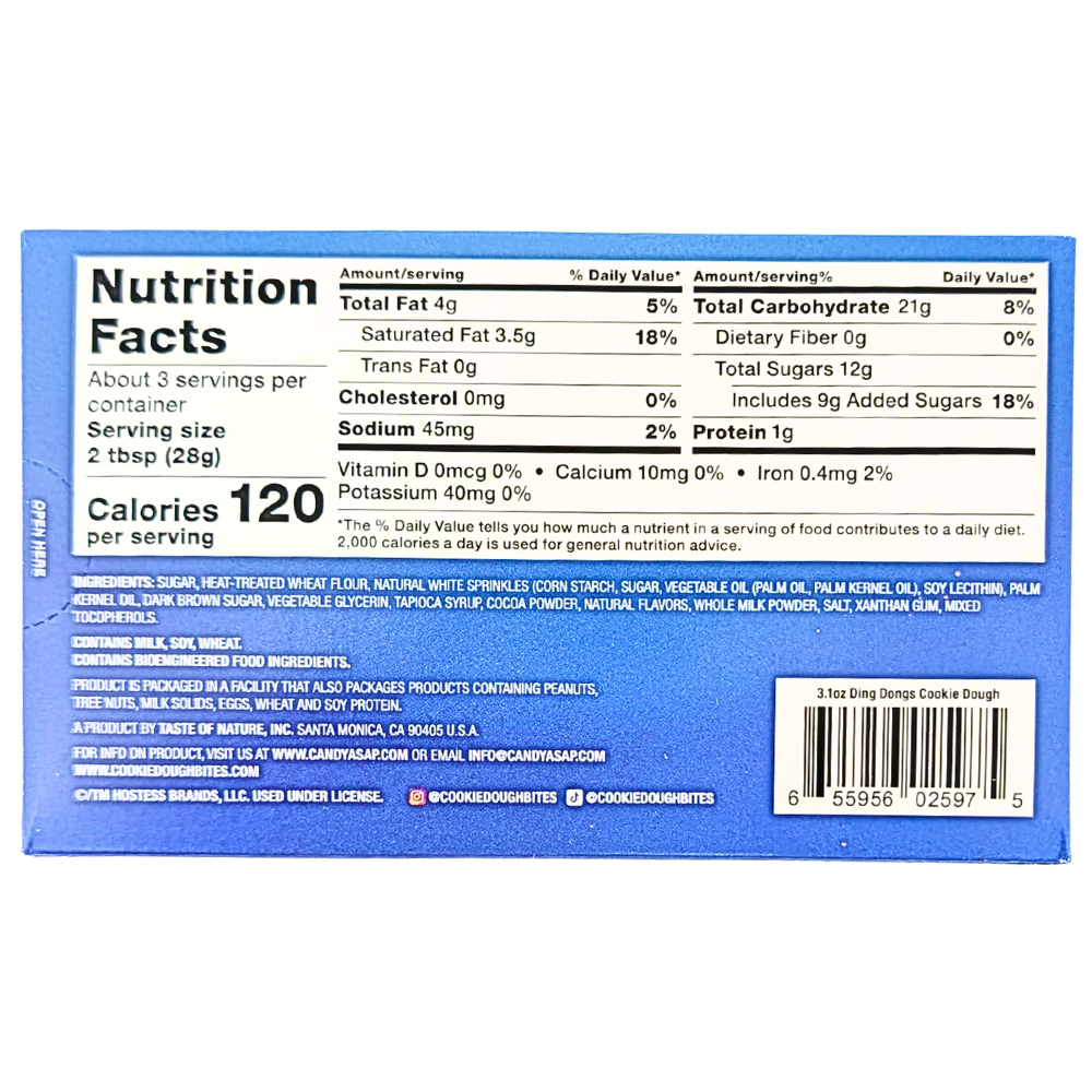 Ding Dongs Cookie Dough Bites Theater box - 3.1oz