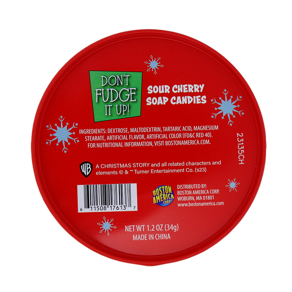 A Christmas Story - Don't Fudge It Up Sour Cherry Soap Candy Tin Nutrition Facts Ingredients - Christmas Candy - Christmas Treats - Easy Christmas Treats