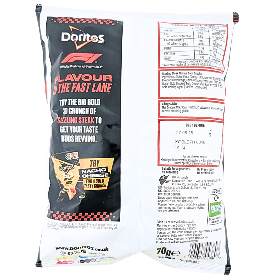 Doritos 3D Crunch Formula 1 (UK) - 70g