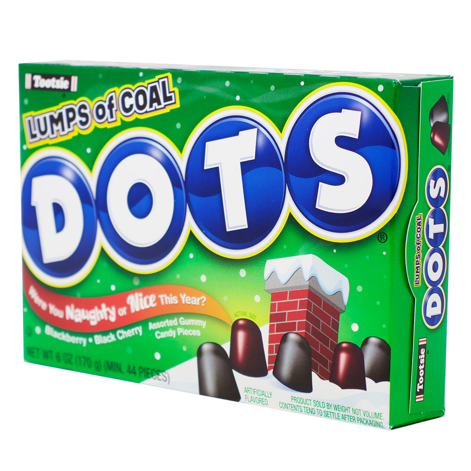 Dots Lumps of Coal - 6oz -Christmas Candy - Stocking Stuffer Ideas 