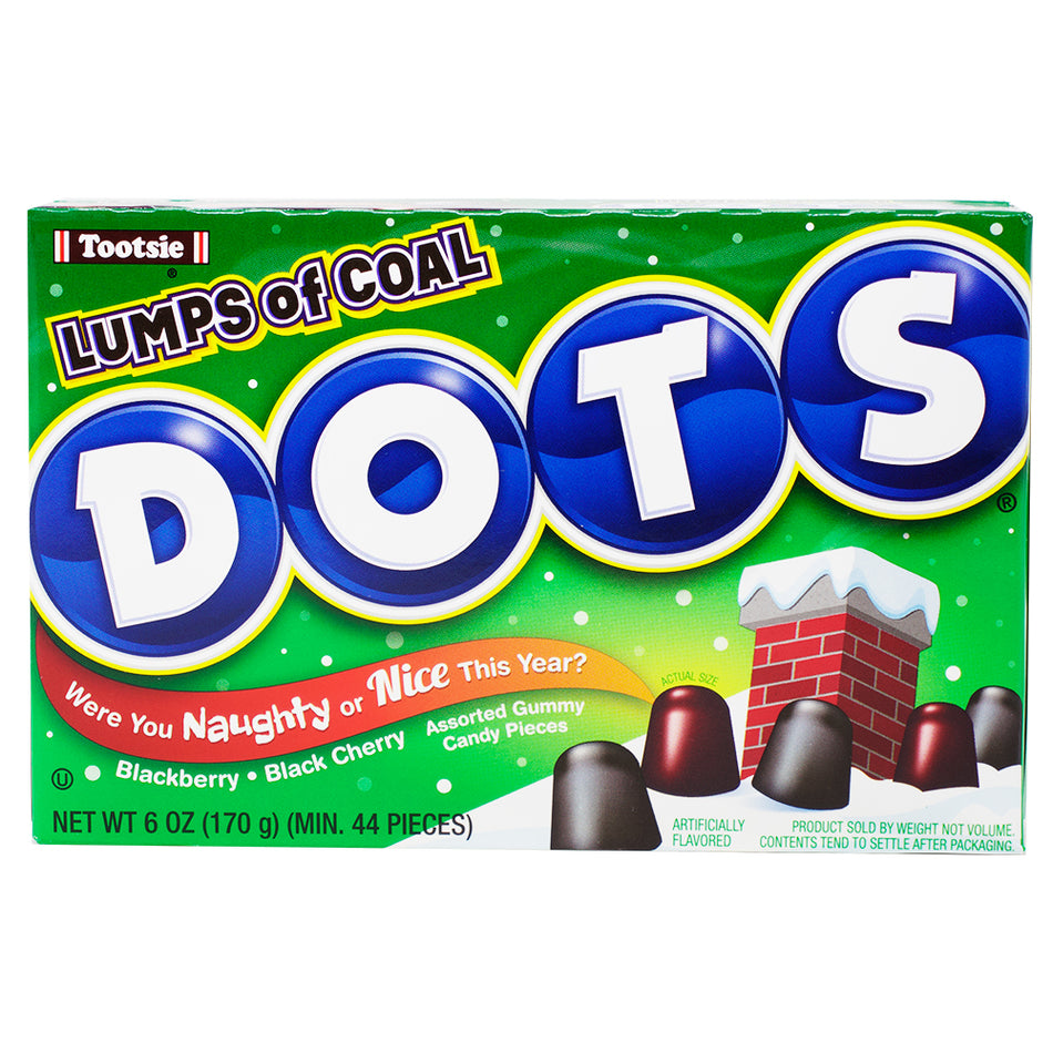 Dots Lumps of Coal - 6oz -Christmas Candy - Stocking Stuffer Ideas 