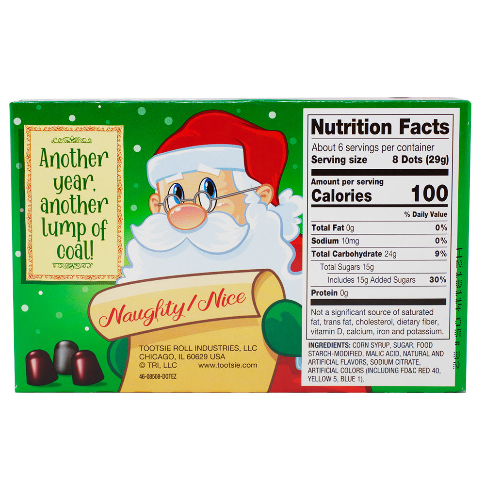 Dots Lumps of Coal - 6oz Nutrition Facts Ingredients