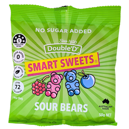 Double ‘D’ Smart Sweets Sour Gummies (Australia) - 50g