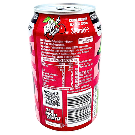 Dr. Pepper Cherry Crush Zero Sugar (UK) - 330mL