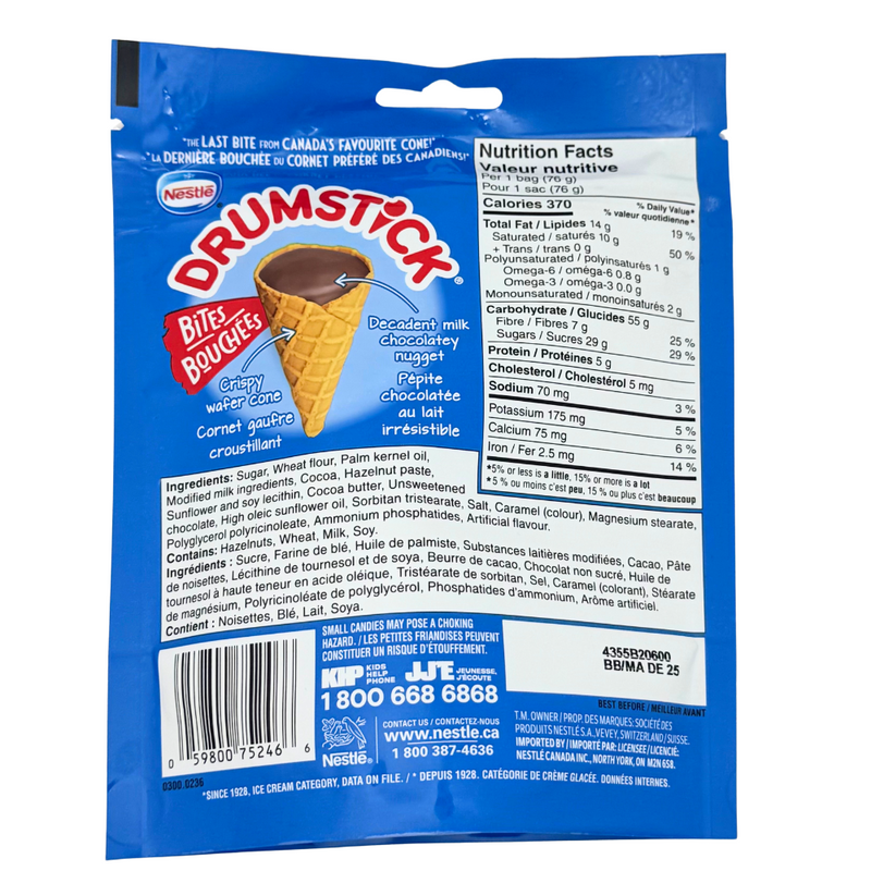 Drumstick Bites Milk Chocolatey Cones - 76g