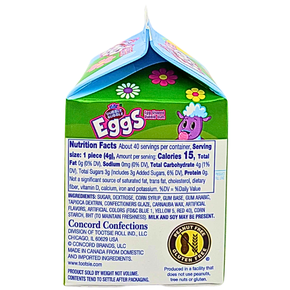 Dubble Bubble Easter Gum Eggs Milk Carton - 6oz