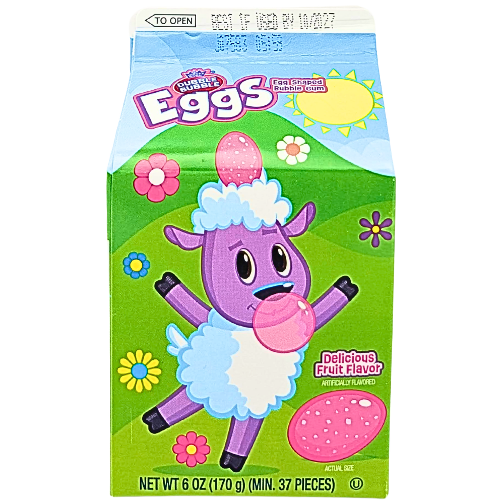 Dubble Bubble Easter Gum Eggs Milk Carton - 6oz