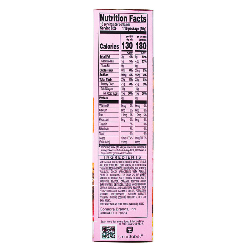 Dolly Parton Turtle Caramel Brownie Mix - 16.7oz Nutrition Facts Ingredients-Dolly Parton Cake Mix-Brownies from scratch-Brownie mix