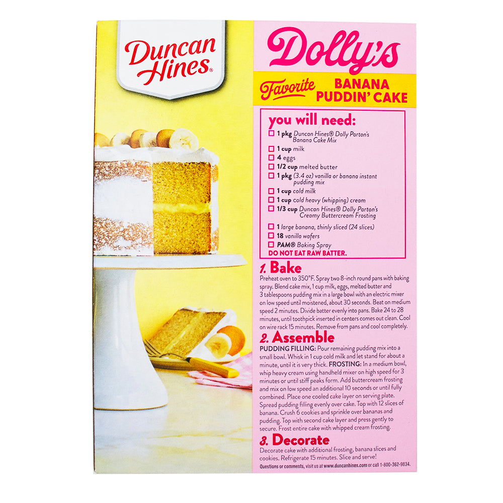  Dolly Parton Banana Cake Mix - 15.25oz Nutrition Facts Ingredients