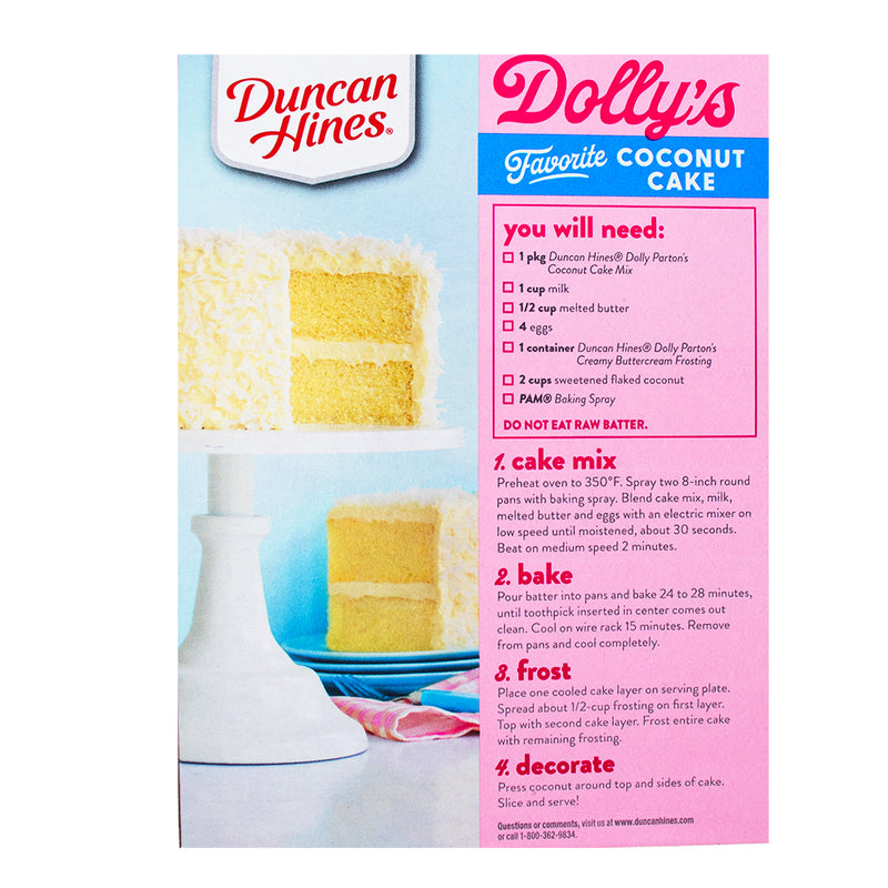 Dolly Parton Coconut Cake Mix - 15.25oz-Dolly Parton Cake Mix-Coconut Cake-coconut cake recipe