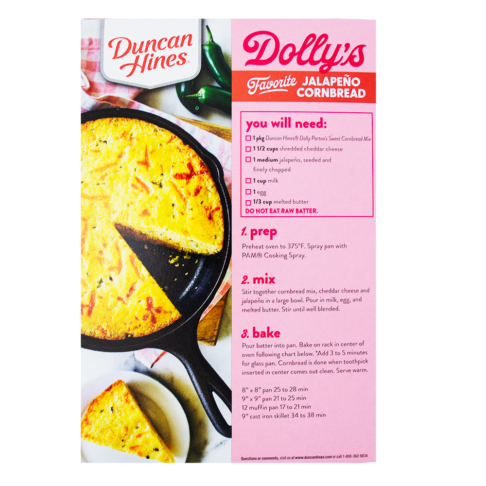 Dolly Parton Southern Sweet Cornbread Mix - 16oz Nutrition Facts Ingredients