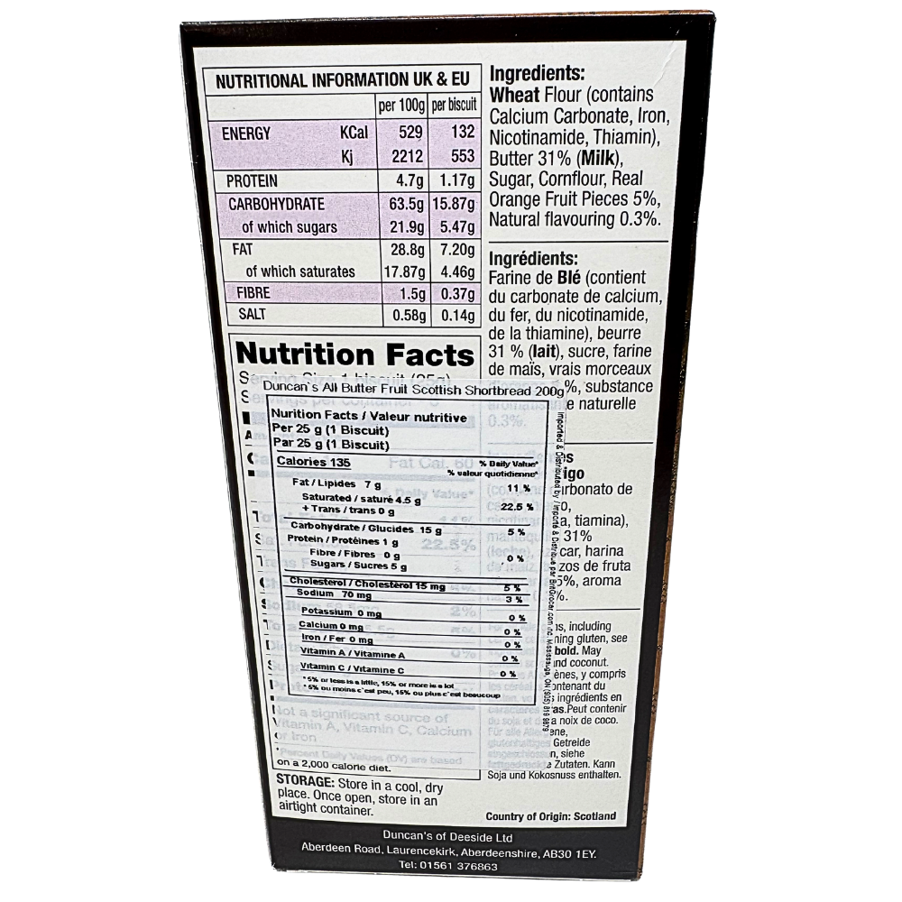 Duncan's Orange Shortbread (Scotland) - 200g