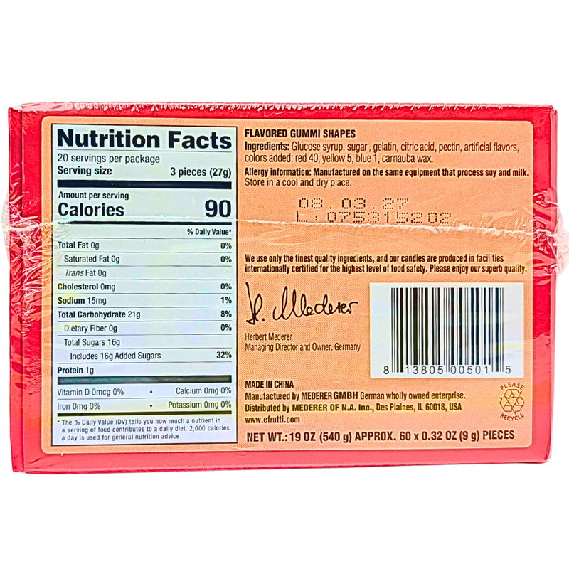 efrutti Gummi Burger Candy - 60ct