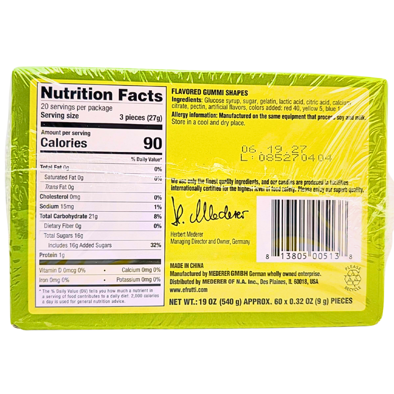 efrutti Gummi Sour Burger Candy - 60ct