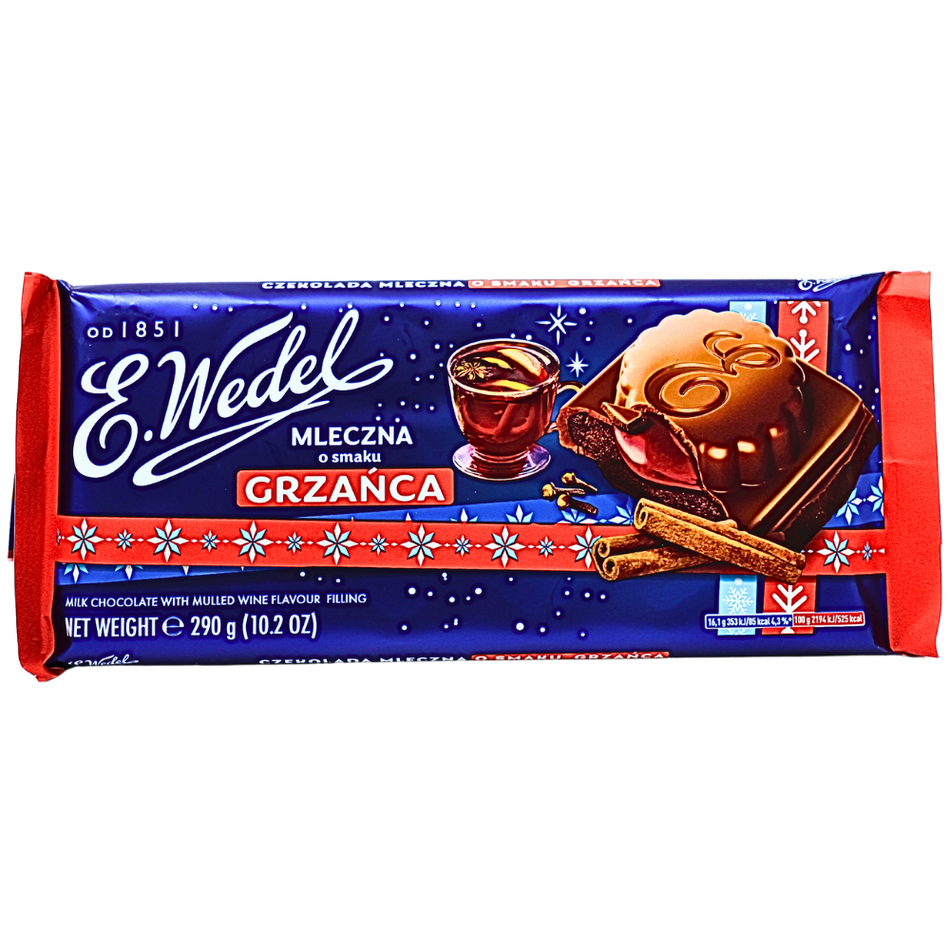 E. Wedel Milk Chocolate with Mulled Wine Flavour Filling (Poland) - 290g