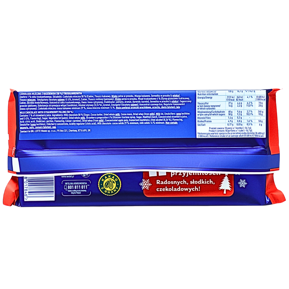 E. Wedel Milk Chocolate with Strawberry Filling (Poland) - 290g