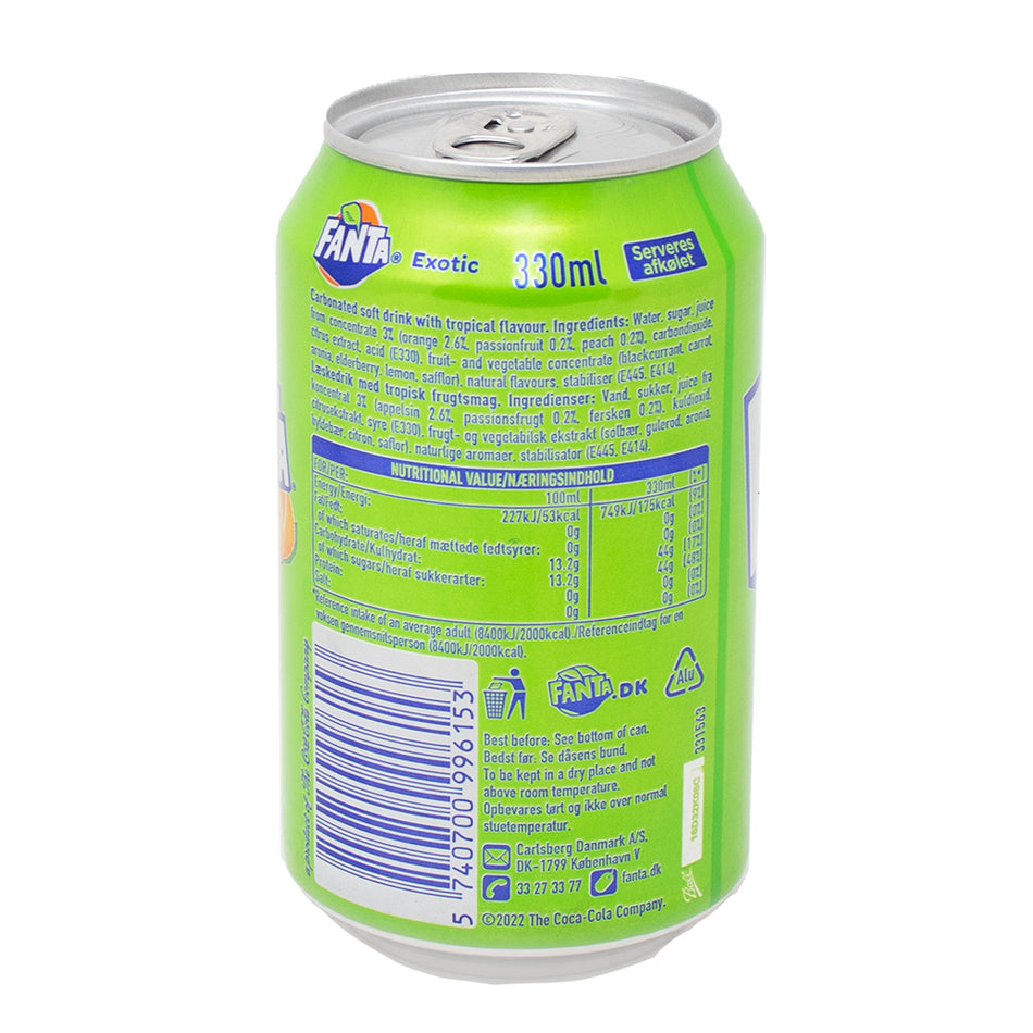 Fanta Exotic (Poland) - 330mL  Nutrition Facts Ingredients