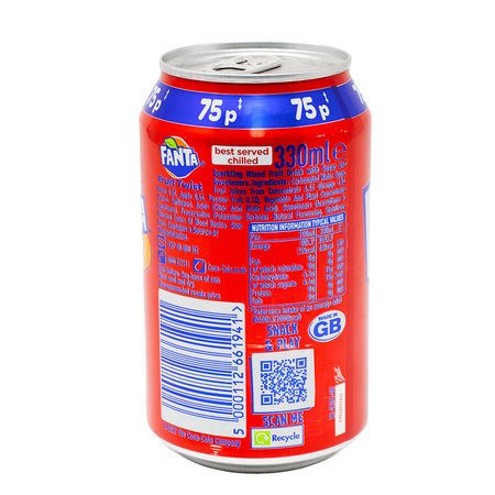 Fanta Fruit Twist (UK) - 330mL  Nutrition Facts Ingredients