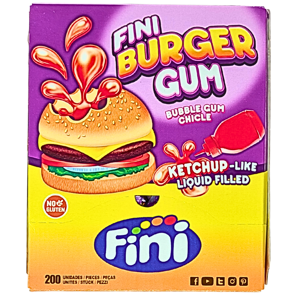 Fini Burger Bubble Gum (UK) - 200ct