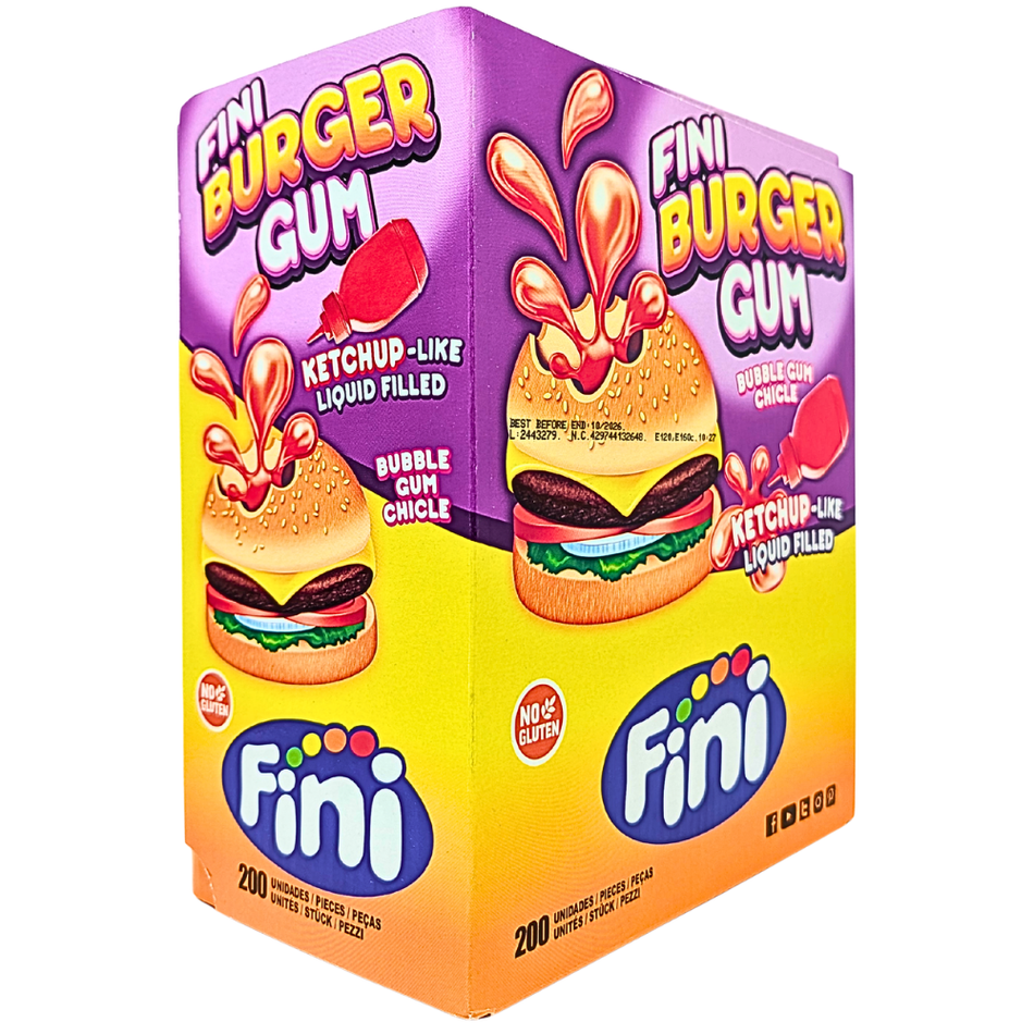 Fini Burger Bubble Gum (UK) - 200ct