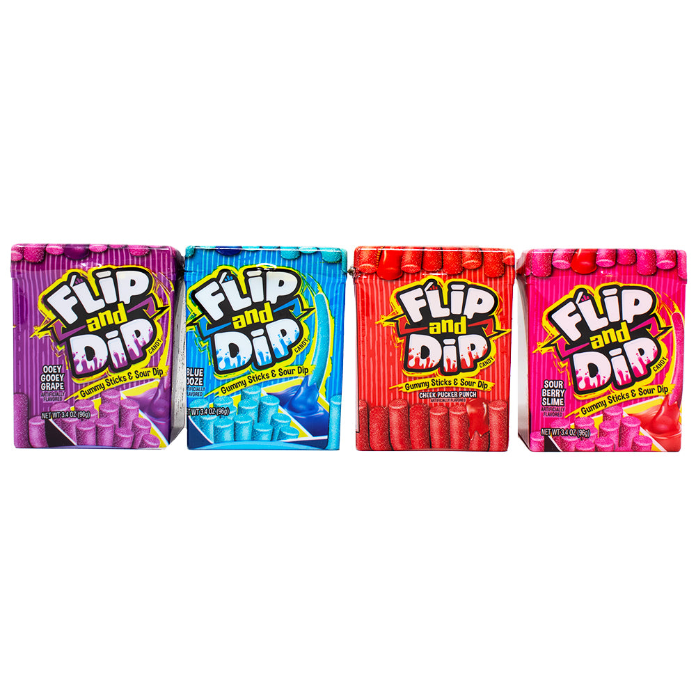 Candy Flip and Dip Gumy Sticks & Sour Dip - 3.4oz Nutrition Facts Ingredients