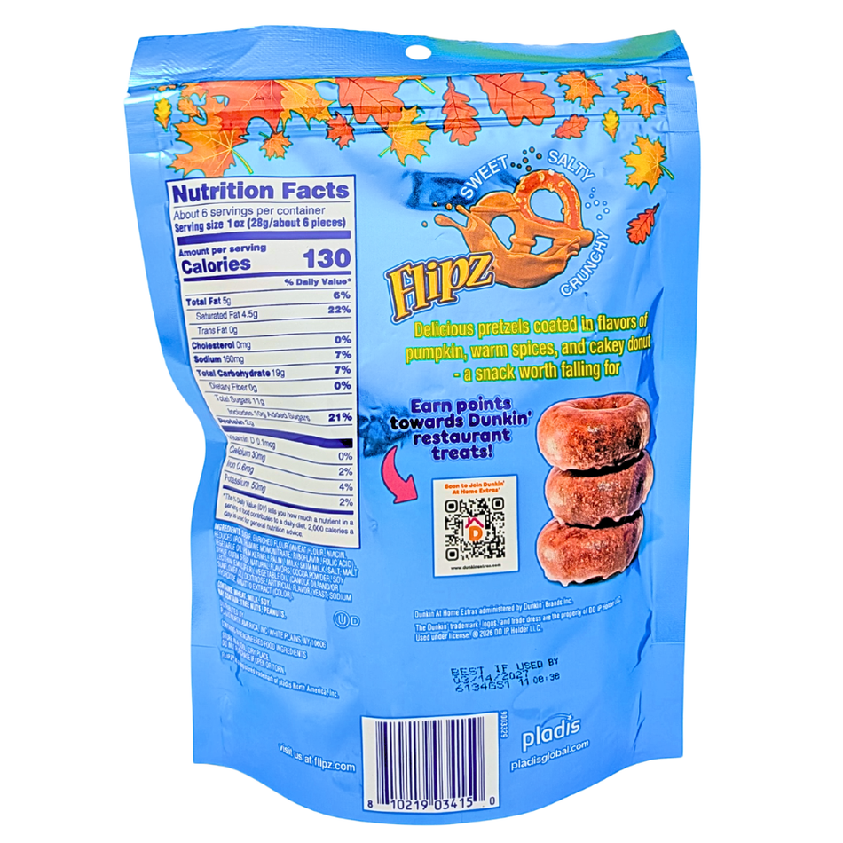 Flipz Dunkin' Pumpkin Spice Pretzel - 6.5oz