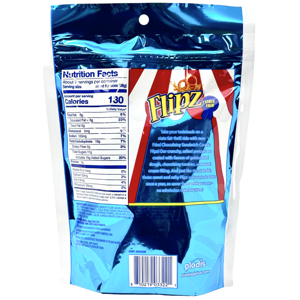 Flipz Fried Chocolatey Sandwich Cookie Pretzels 6.5oz - 8 Pack