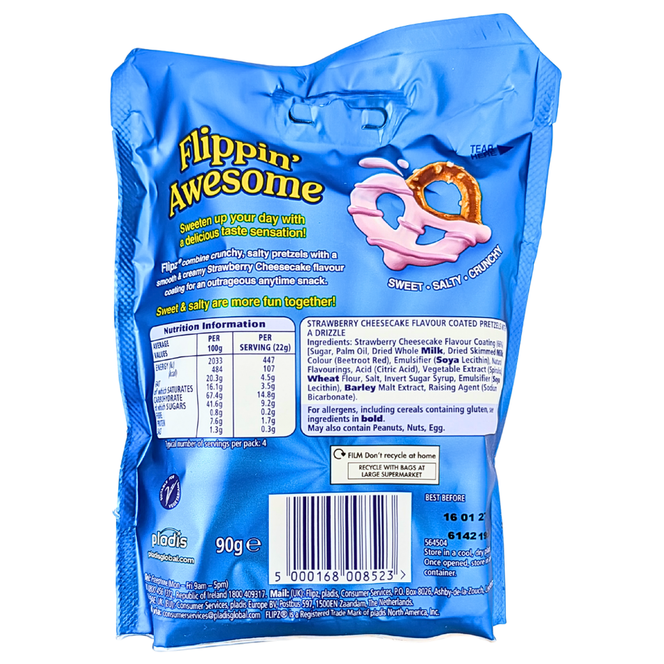 Flipz Strawberry Cheesecake Pretzel - 90g