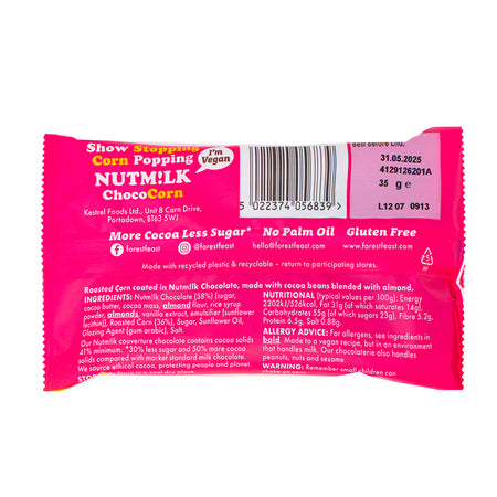 Forest Feast Nutmilk Choco Corn (UK) - 35g  Nutrition Facts Ingredients