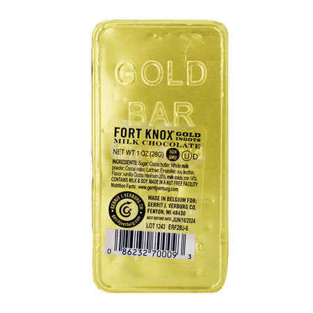 Fort Knox Gold Ingots - 1oz Nutrition Facts Ingredients