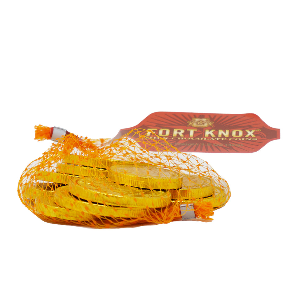 Fort Knox Gold Chocolate Coins Mesh Bag - 1.5oz - Chocolate Candy