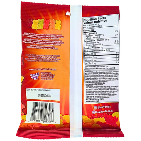 Frank's RedHot Spicy Gummy Bears - 100g