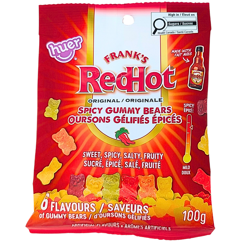 Frank's RedHot Spicy Gummy Bears - 100g | Candy Funhouse US