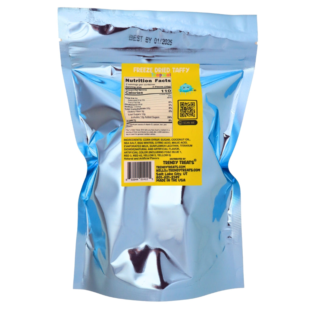 Trendy Treats Freeze Dried Tropical Taffy - 60g Nutrition Facts Ingredients - Freeze Dried Candy