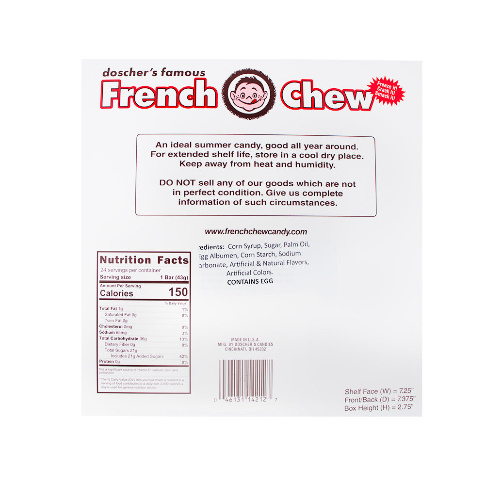 Doscher's Root Beer French Chew Taffy - 1.5oz  Nutrition Facts Ingredients