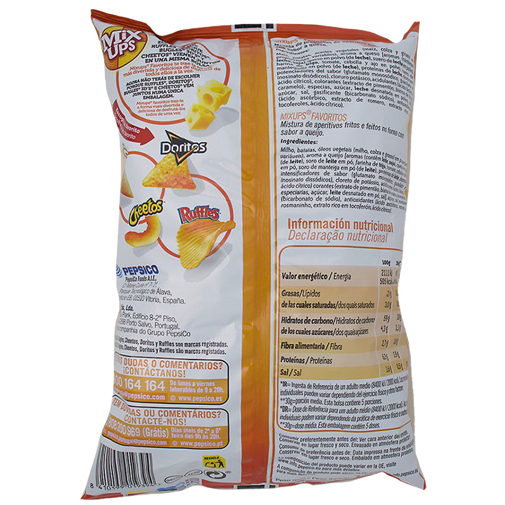 Frito Lay Mix-Ups Queso (Spain) - 140g Nutrition Facts Ingredients-Ruffles-Bugels-Cheetos