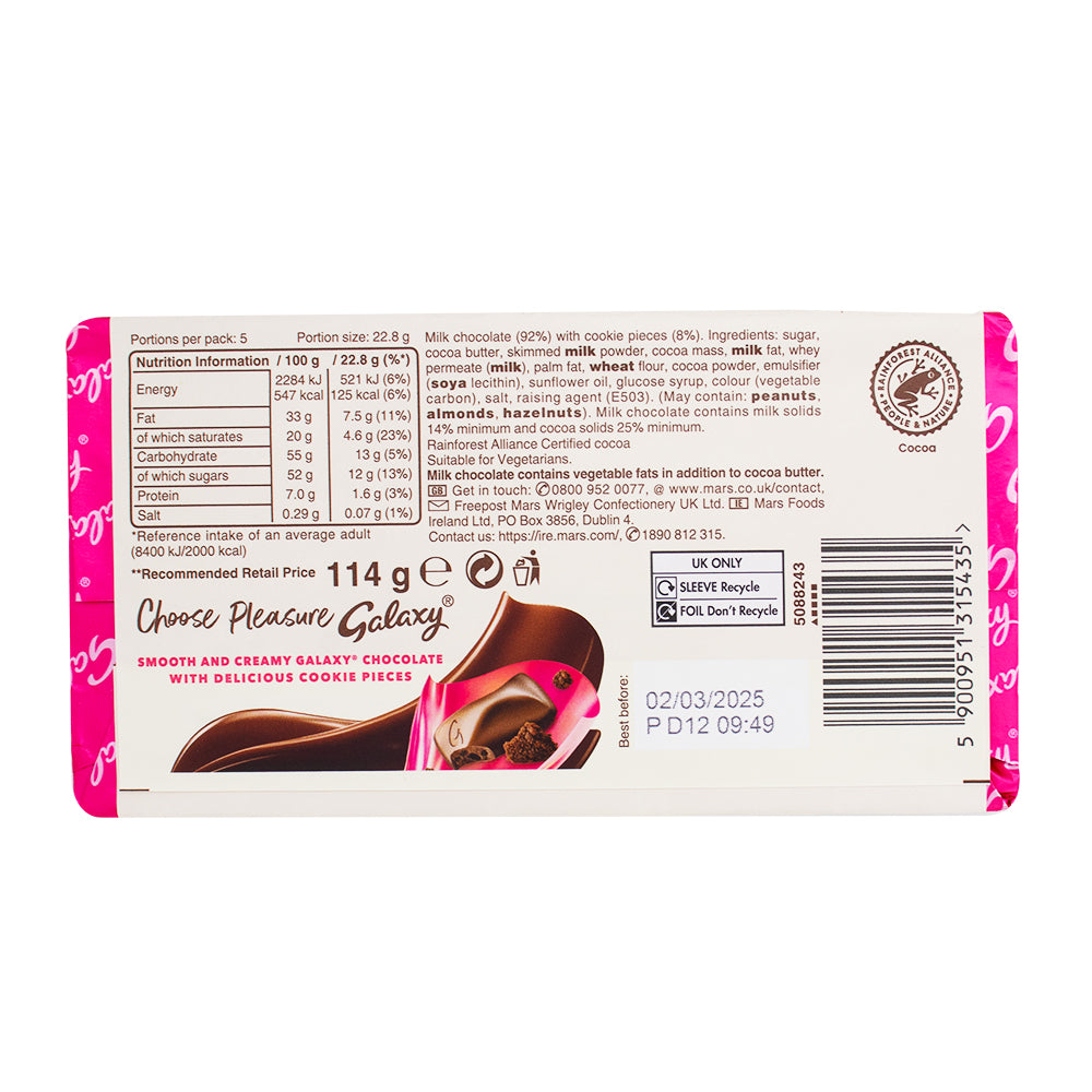 Galaxy Cookie Crumble Block (UK) - 114g – Candy Funhouse US