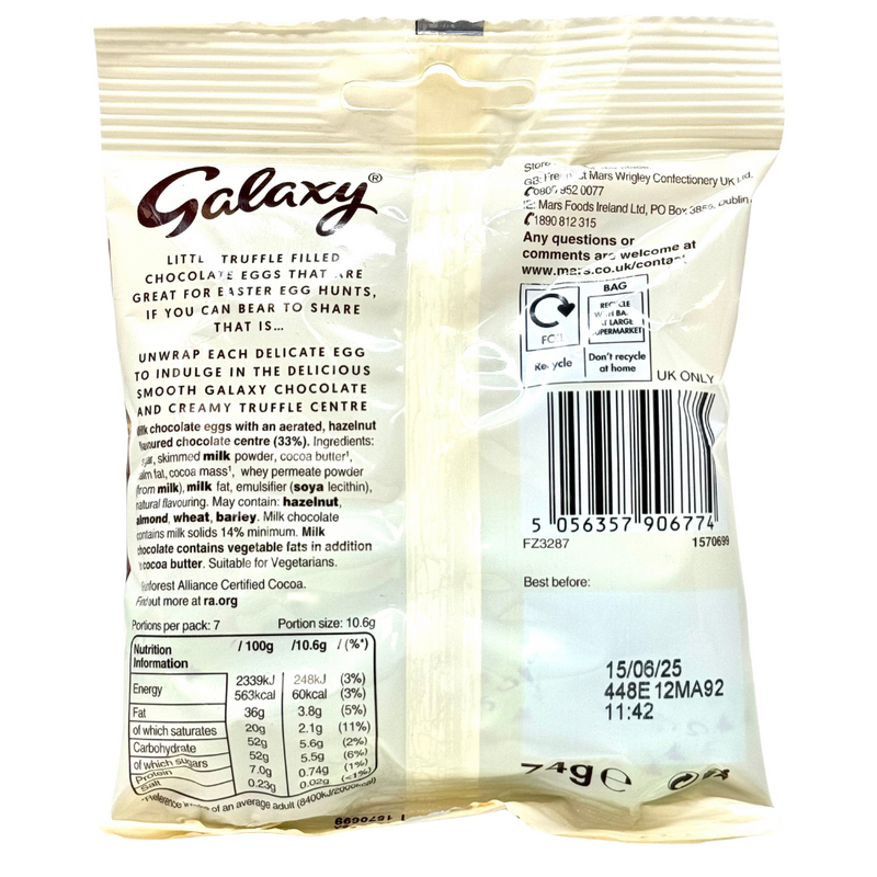 Galaxy Creamy Truffle Hazelnut Mini Eggs (UK) - 74g